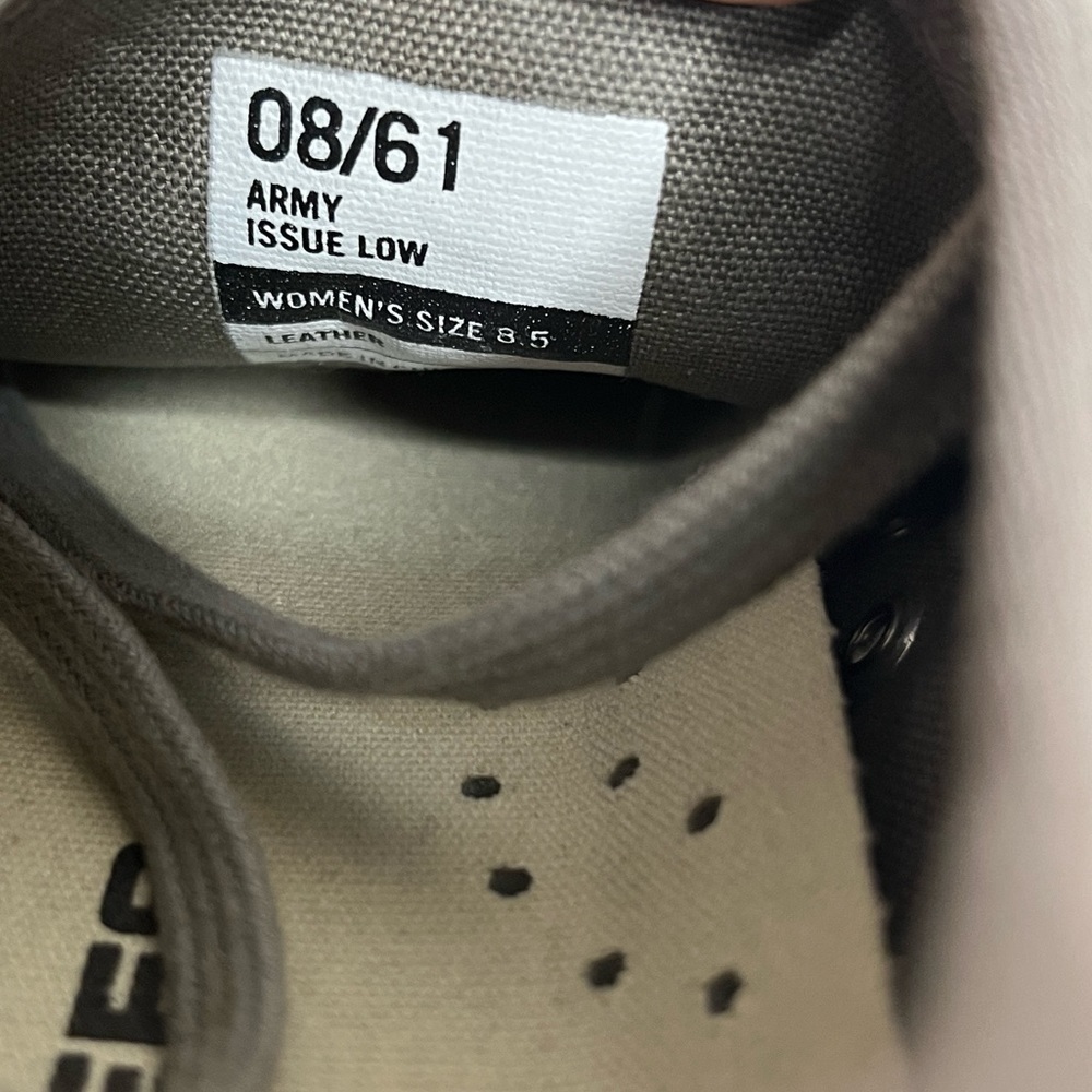 Seavees Army Issue Low Laser Cut Grey Leather Sne… - image 5